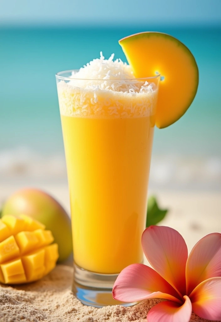 12 Protein-Packed Vegan Smoothies That Taste Like Dessert (Wait Until You Try #7!) - 4. Tropical Mango Coconut Smoothie