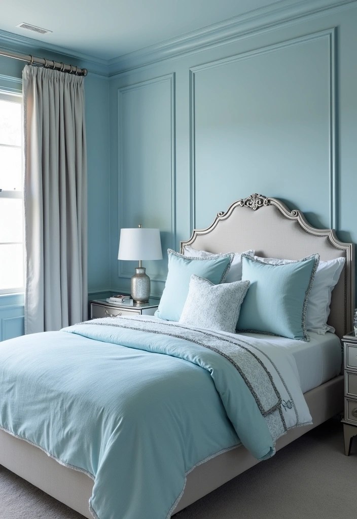 15 Rococo Revival Color Palettes That Will Make Your Home Feel Like a Dream! - 11. Icy Blue and Silver