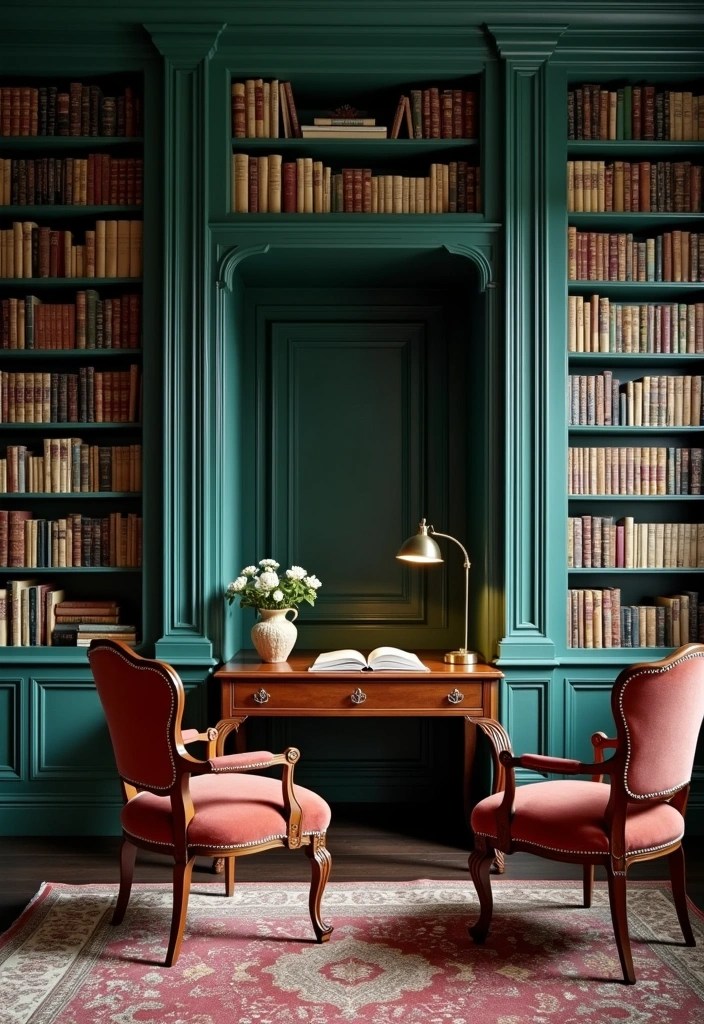 15 Rococo Revival Color Palettes That Will Make Your Home Feel Like a Dream! - 12. Deep Teal and Cream