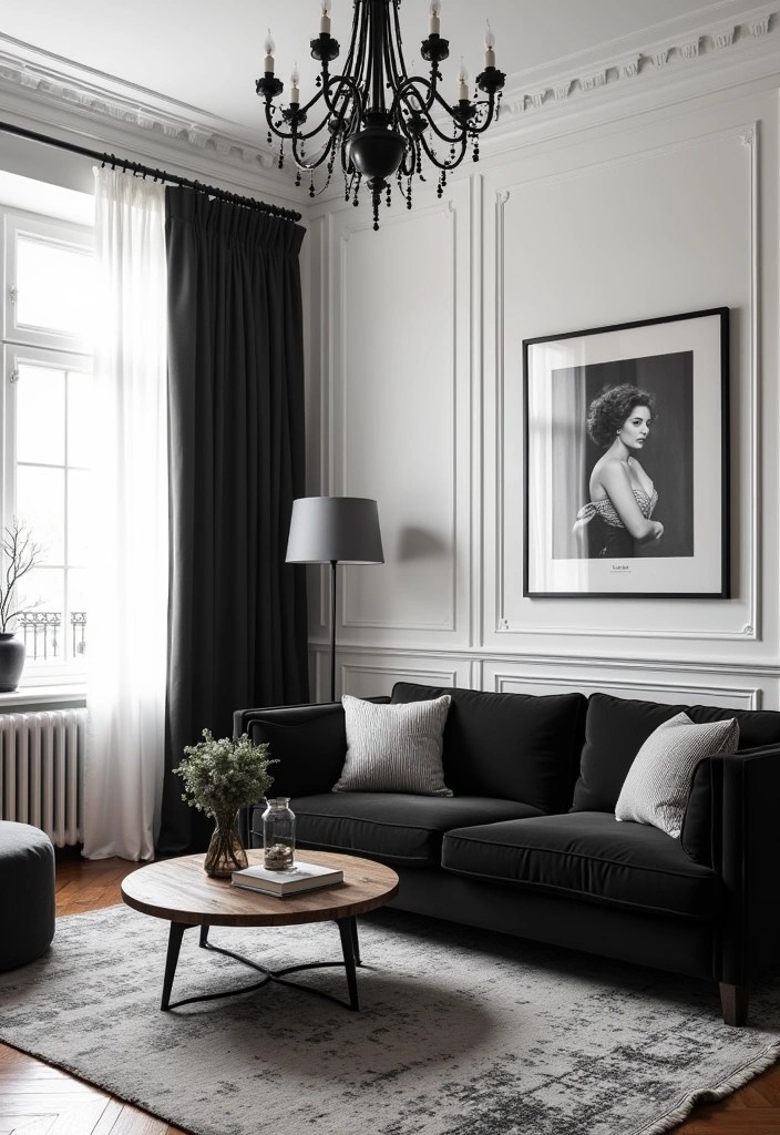 15 Rococo Revival Color Palettes That Will Make Your Home Feel Like a Dream! - 15. Classic Black and White