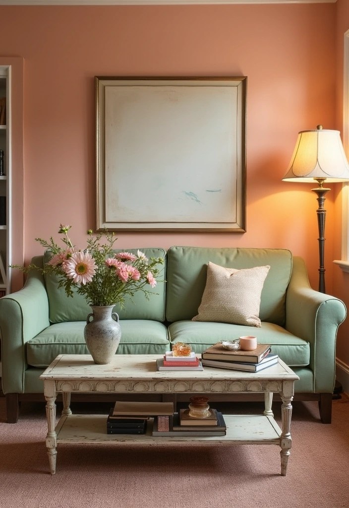 15 Rococo Revival Color Palettes That Will Make Your Home Feel Like a Dream! - 4. Peach and Sage