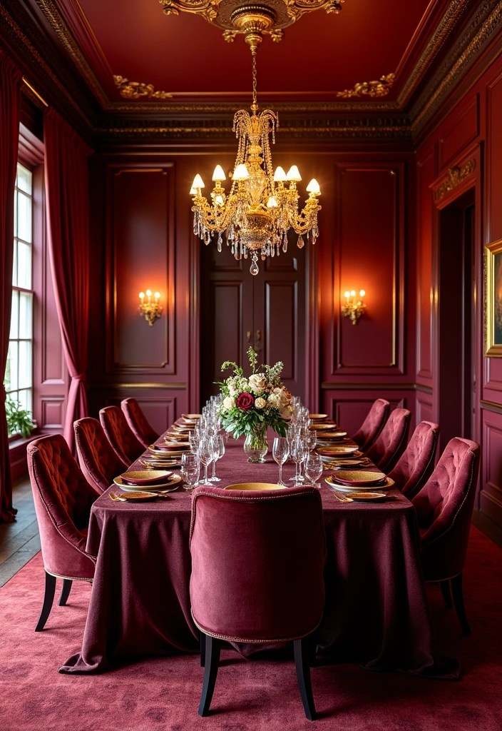 15 Rococo Revival Color Palettes That Will Make Your Home Feel Like a Dream! - 6. Rich Burgundy and Gold