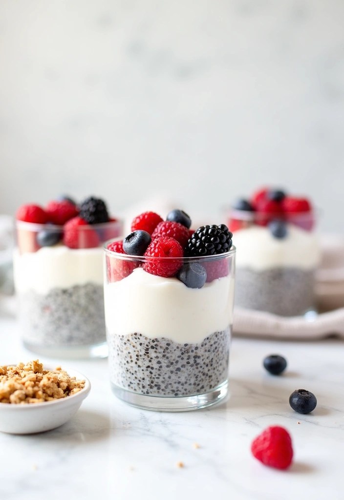 17 Aesthetic & Delicious Mother’s Day Brunch Recipes – Pretty, Tasty & Totally Impressive! (#5 is a Showstopper!) - 10. Chia Seed Pudding Parfaits