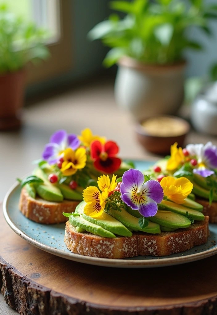 17 Aesthetic & Delicious Mother’s Day Brunch Recipes – Pretty, Tasty & Totally Impressive! (#5 is a Showstopper!) - 2. Avocado Toast with Edible Flowers