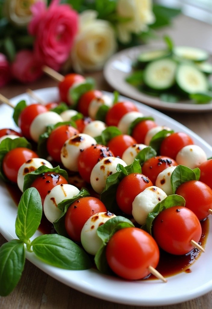 17 Aesthetic & Delicious Mother’s Day Brunch Recipes – Pretty, Tasty & Totally Impressive! (#5 is a Showstopper!) - 7. Caprese Salad Skewers