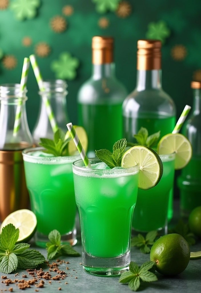 18 Aesthetic & Fun St. Patrick's Day Party Ideas – Festive, Trendy & Shamrock-Chic! (#15 is a Must-Try!) - 4. Festive Green Cocktails