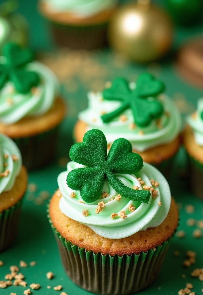 18 Aesthetic & Fun St. Patrick's Day Party Ideas – Festive, Trendy & Shamrock-Chic! (#15 is a Must-Try!) - 7. Shamrock Cupcakes