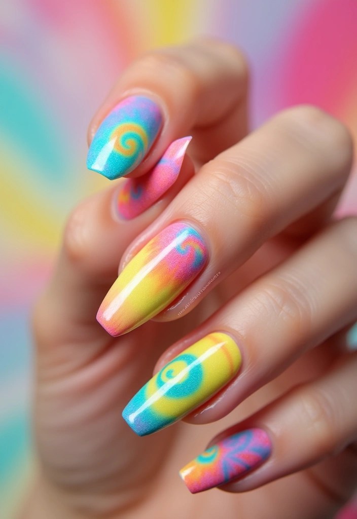 18 Easy Nail Art Techniques That Will Have You Spring-Ready in No Time! - 18. Tie-Dye Nails