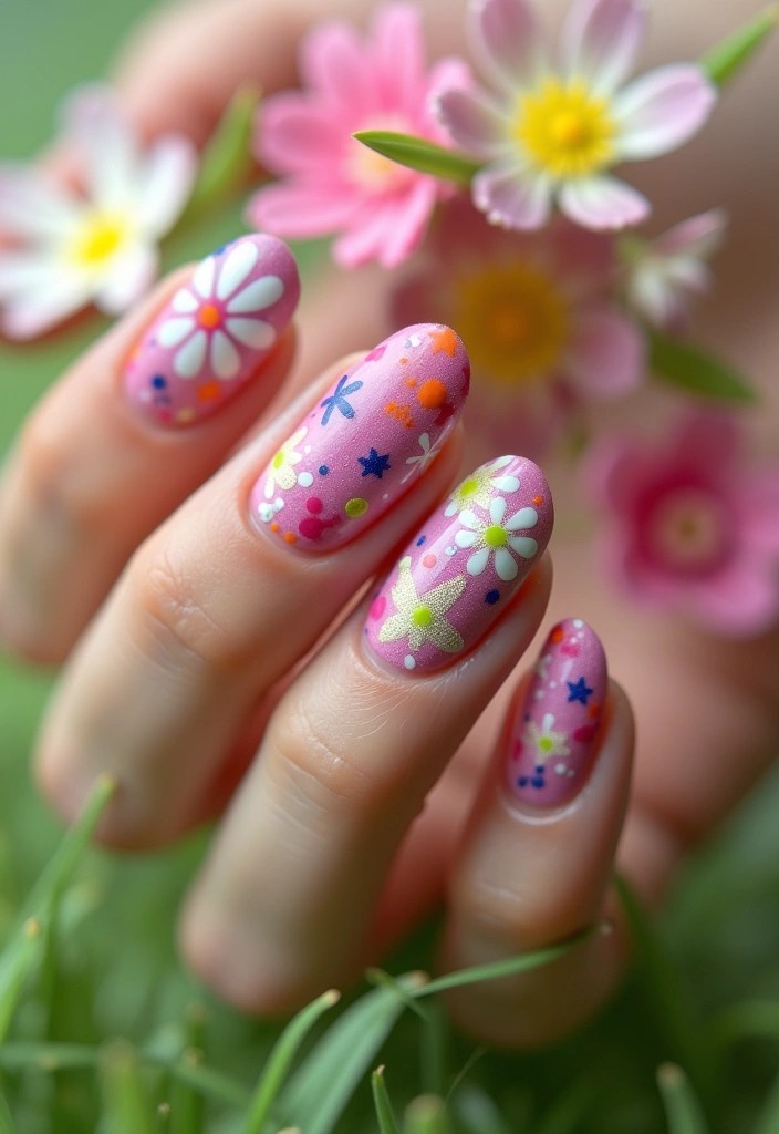 18 Easy Nail Art Techniques That Will Have You Spring-Ready in No Time! - 9. Bold Floral Stencil