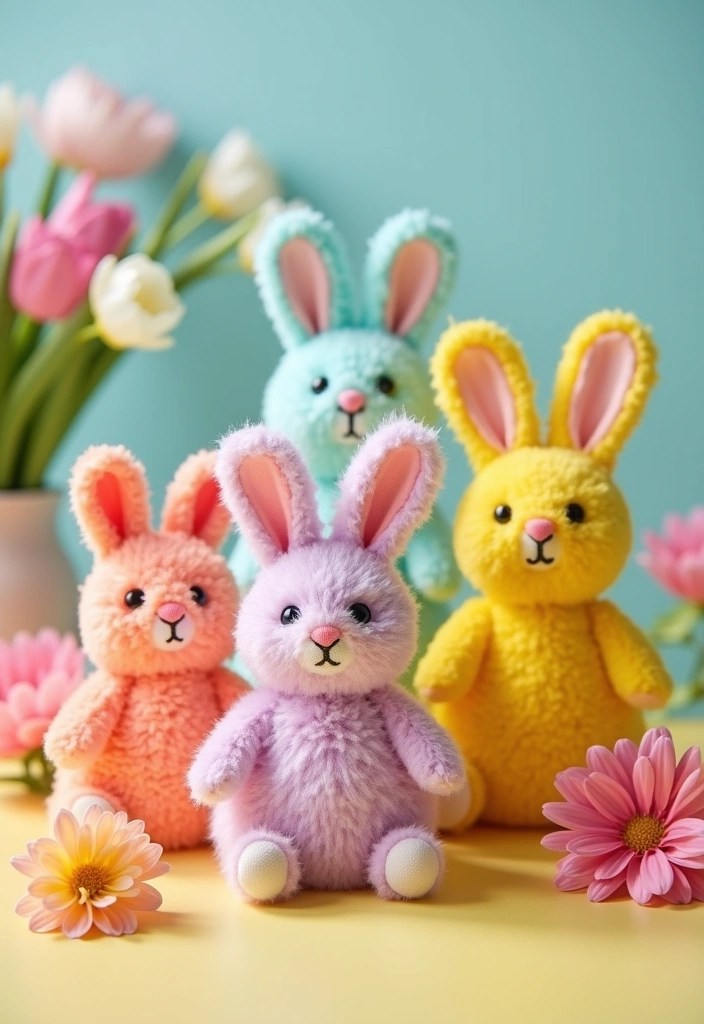 20 Fun & Aesthetic DIY Easter Crafts for Kids – Cute, Easy, and Pinterest-Worthy Ideas! - 10. Pom-Pom Bunny Decor