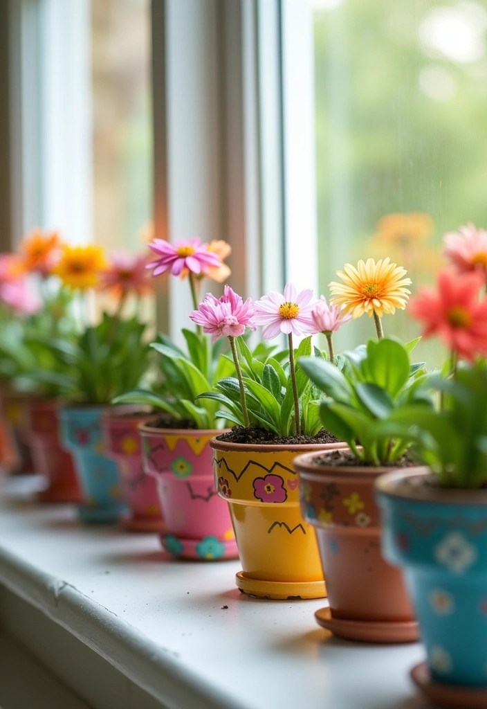 20 Fun & Aesthetic DIY Easter Crafts for Kids – Cute, Easy, and Pinterest-Worthy Ideas! - 14. Decorated Flower Pots