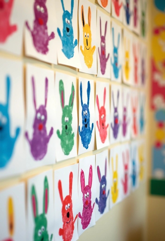 20 Fun & Aesthetic DIY Easter Crafts for Kids – Cute, Easy, and Pinterest-Worthy Ideas! - 6. Bunny Handprint Art