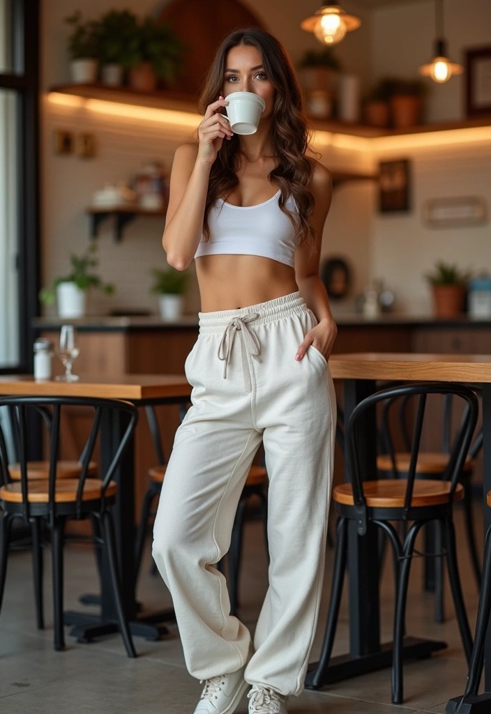 7 Athleisure Looks That'll Have You Sweating in Style (Chic Meets Comfort!) - 2. High-Waisted Joggers and Crop Top