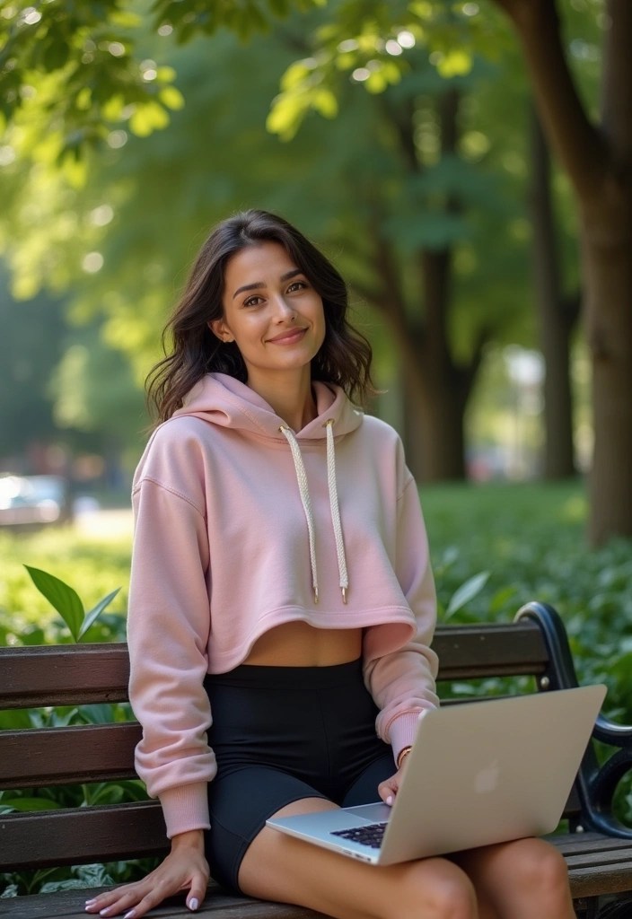 7 Athleisure Looks That'll Have You Sweating in Style (Chic Meets Comfort!) - 5. Sporty Chic with a Crop Hoodie