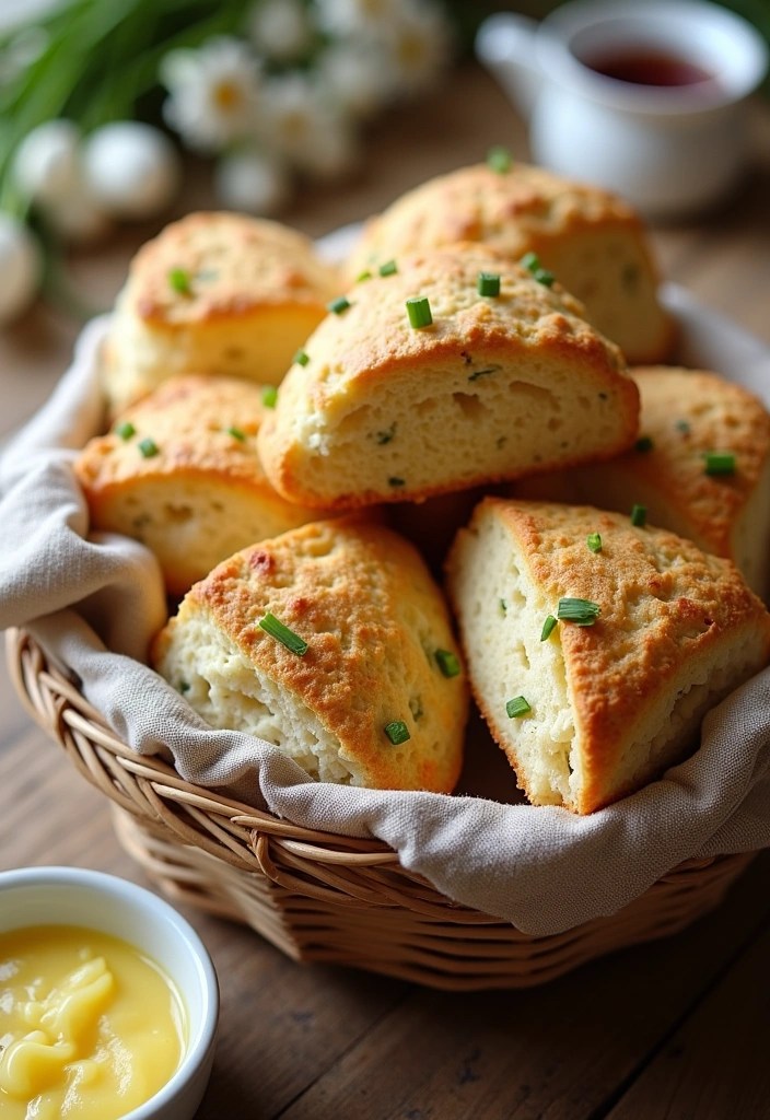 7 Delightful Vegetarian Brunch Recipes for a Memorable Easter Celebration! - 6. Savory Scones with Cheese and Chives