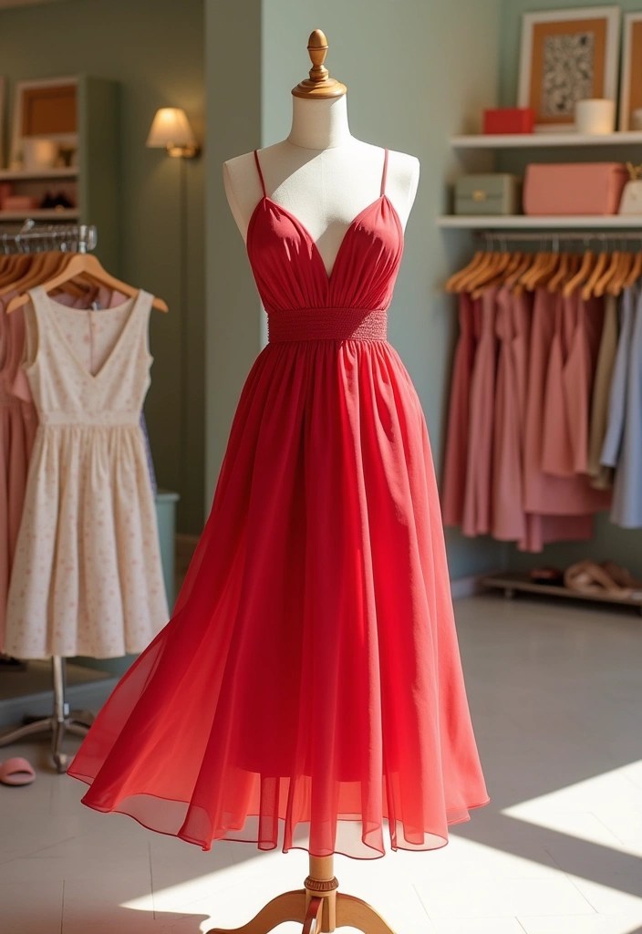 10 Cherry Red Fashion Trends That Will Make You Stand Out This Season! - 2. Cherry Red Midi Dresses