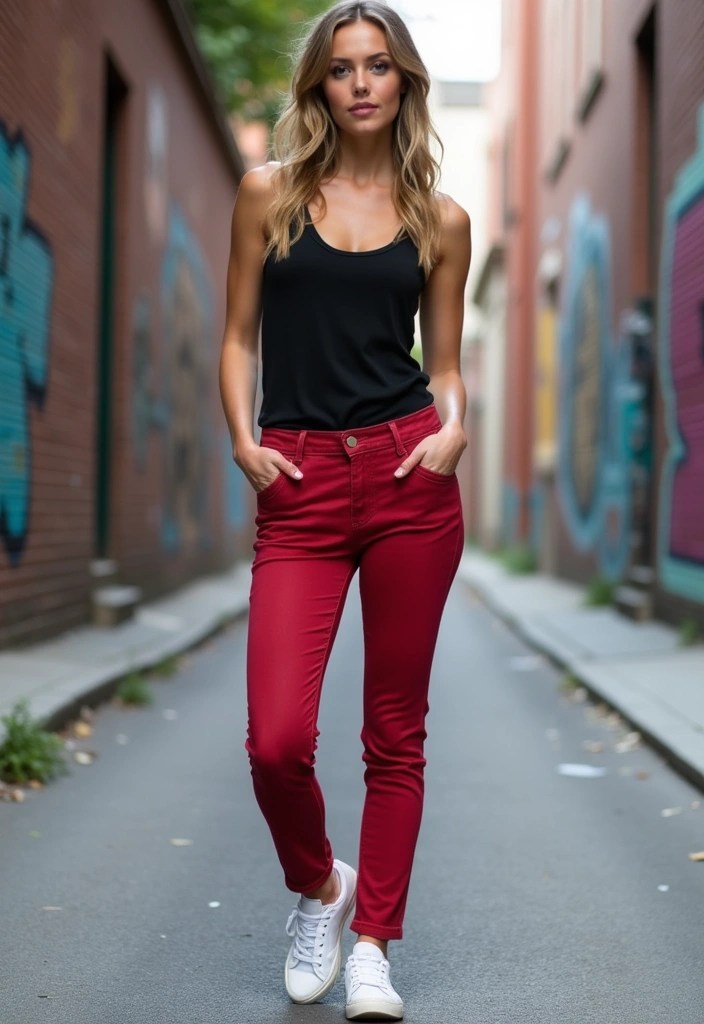 10 Cherry Red Fashion Trends That Will Make You Stand Out This Season! - 4. Cherry Red Denim