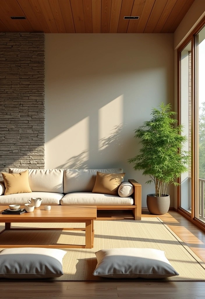 12 Minimalist Japanese Living Room Designs That Will Transform Your Space into a Tranquil Oasis! - 1. Embrace Natural Materials