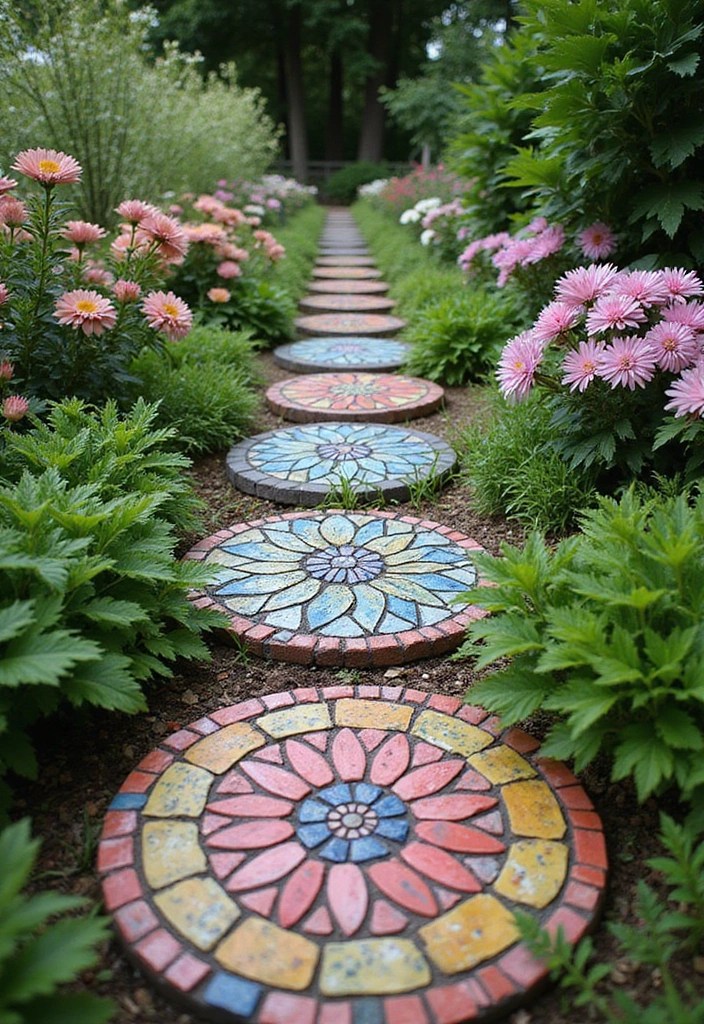 15 Creative Spring DIY Garden Decor Ideas to Transform Your Backyard Into a Stunning Oasis! - 11. Mosaic Garden Stepping Stones