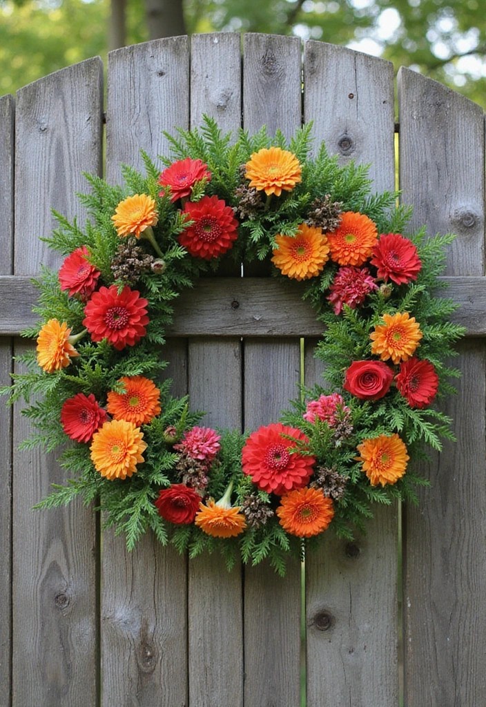 15 Creative Spring DIY Garden Decor Ideas to Transform Your Backyard Into a Stunning Oasis! - 12. Seasonal Wreath for Outdoor Decor