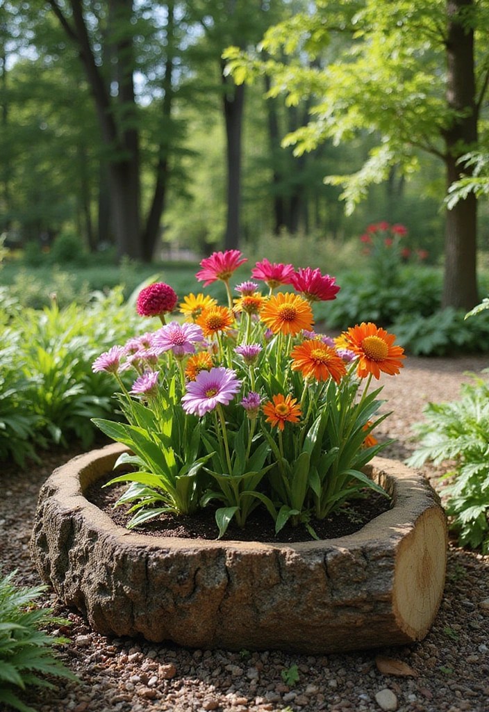 15 Creative Spring DIY Garden Decor Ideas to Transform Your Backyard Into a Stunning Oasis! - 7. Rustic Log Planters