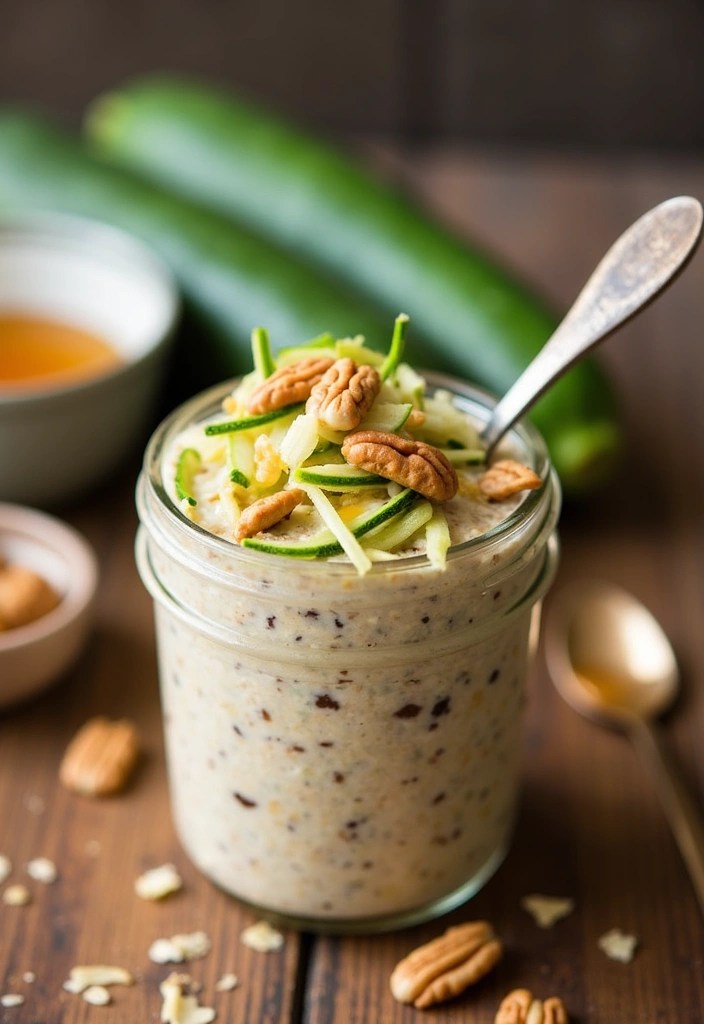 16 Energizing Healthy Meat Free Breakfasts to Start Your Day Right! - 14. Zucchini Bread Overnight Oats