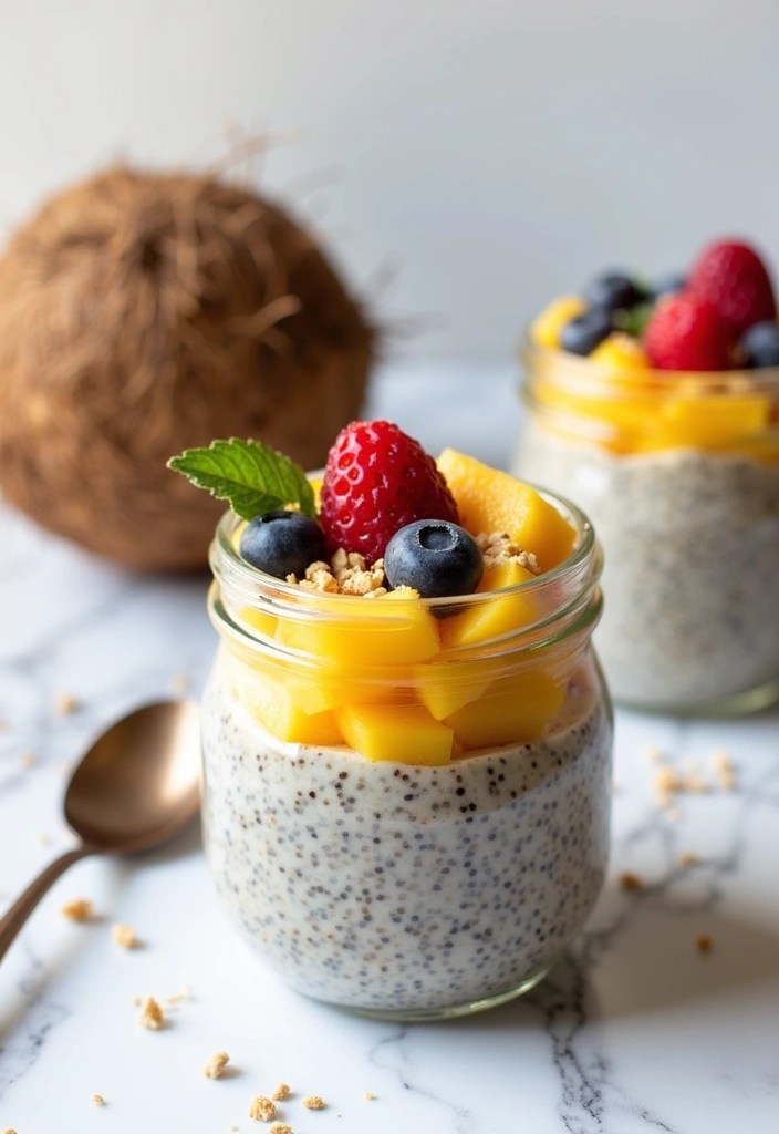 16 Energizing Healthy Meat Free Breakfasts to Start Your Day Right! - 7. Chia Seed Pudding with Coconut Milk