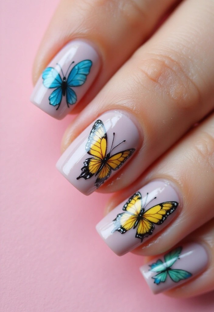 Butterfly Glaze & Aura Tips: Spring’s Most Viral Nail Designs for a Fresh Manicure! 🌼 - 3. Butterfly Effect Nail Art