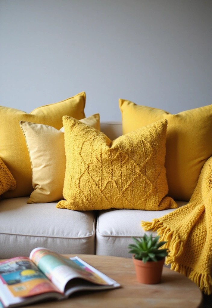 Feel the Sunshine: 8 Butter Yellow Accents to Brighten Your Home This Season! - 1. Butter Yellow Throw Pillows
