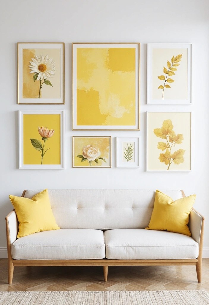 Feel the Sunshine: 8 Butter Yellow Accents to Brighten Your Home This Season! - 5. Cheerful Butter Yellow Artwork
