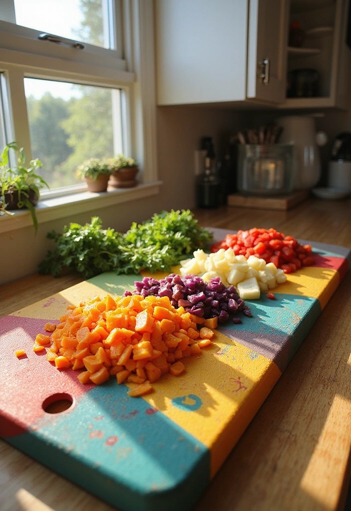 Kaleidoscope Kitchen: 5 Colorful Gadgets to Brighten Your Culinary Adventures - 2. Colorful Cutting Board: A Canvas for Your Creations