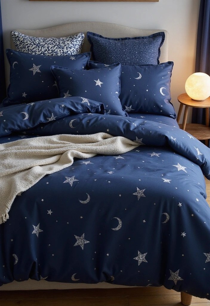 Lunar Luxe: 10 Celestial-Themed Accessories for Starry Nights - 6. Starry Night Bedding: Dream Under the Stars