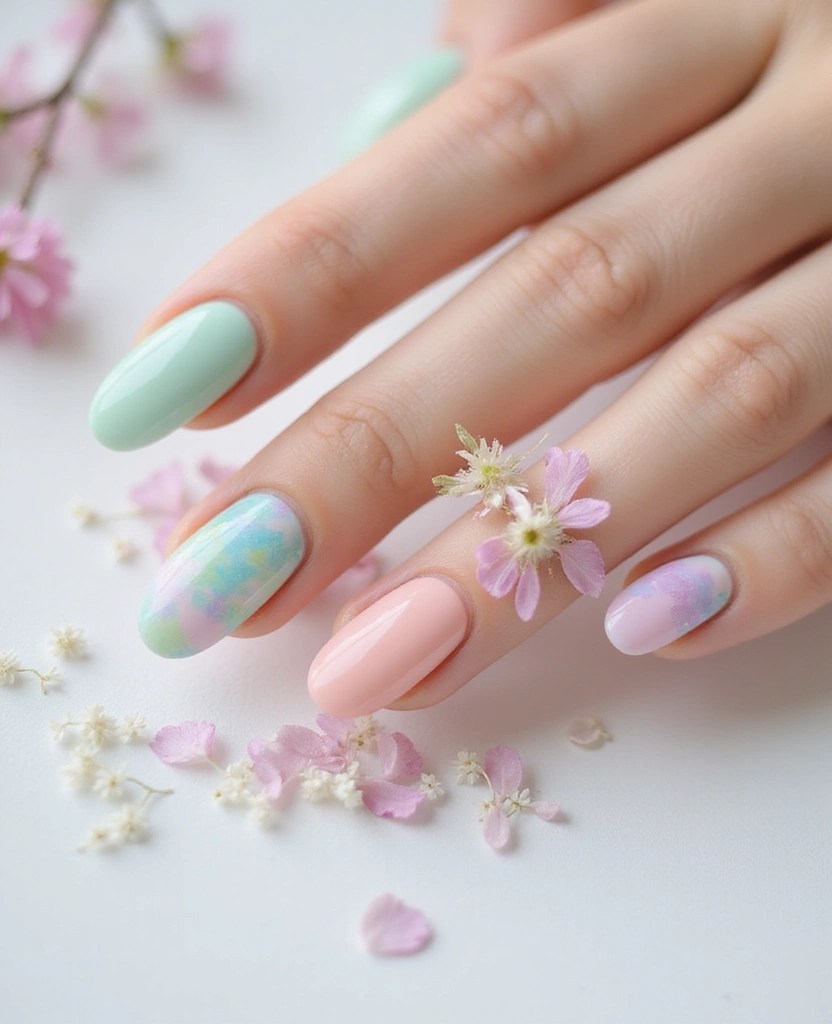 Transform Your Nails with These 12 Seasonal Trends (Bloomcore & Jelly Glaze Must-Haves!) - 6. Soft Marble Effect