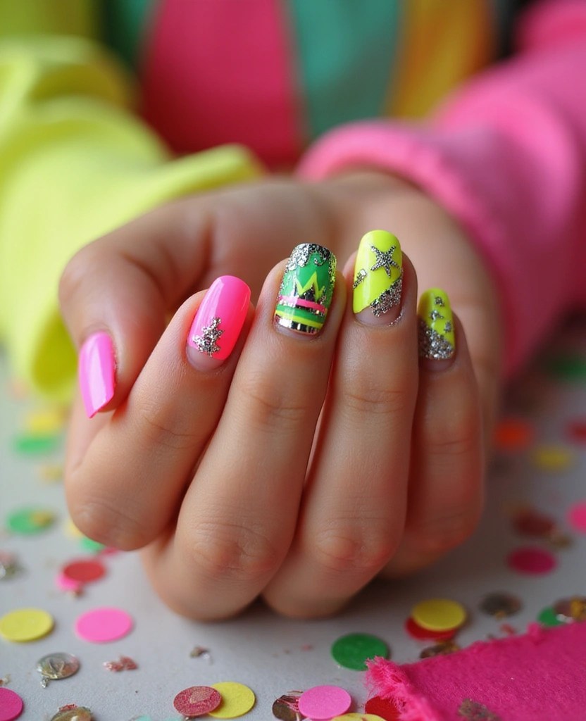 Transform Your Nails with These 12 Seasonal Trends (Bloomcore & Jelly Glaze Must-Haves!) - 7. Bright Neon Pops