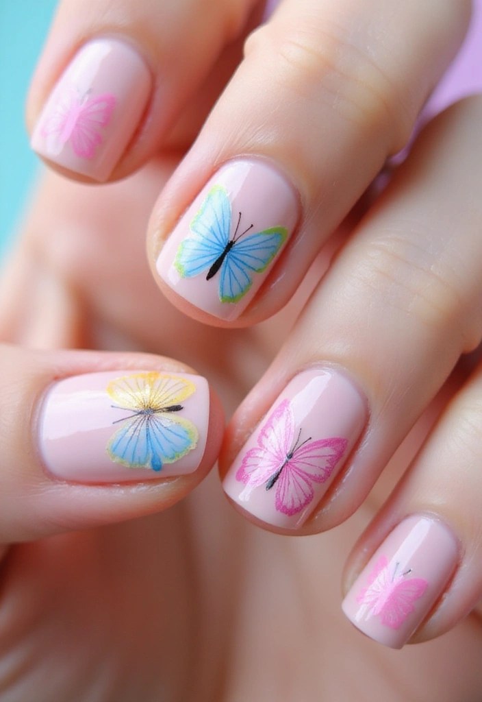 10 Chic Short Nail Shapes That Are Trending Right Now (You Won't Believe #5!) - 8. Butterfly Nails