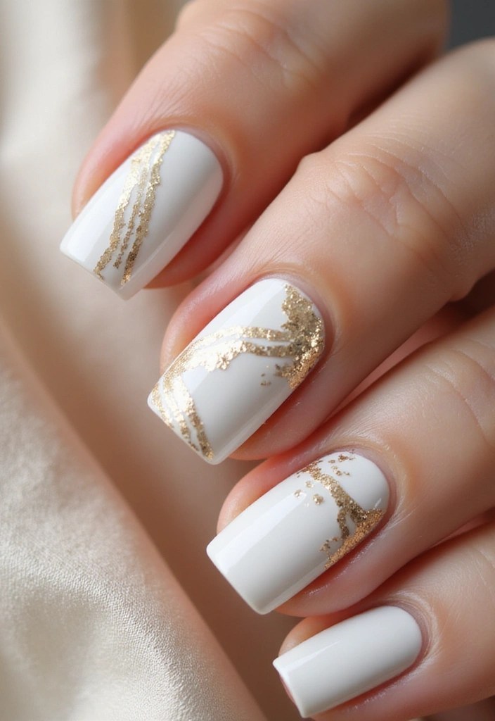 10 Elegant White Nail Polish Trends That Will Elevate Your Style Game! - 6. White with Gold Accents