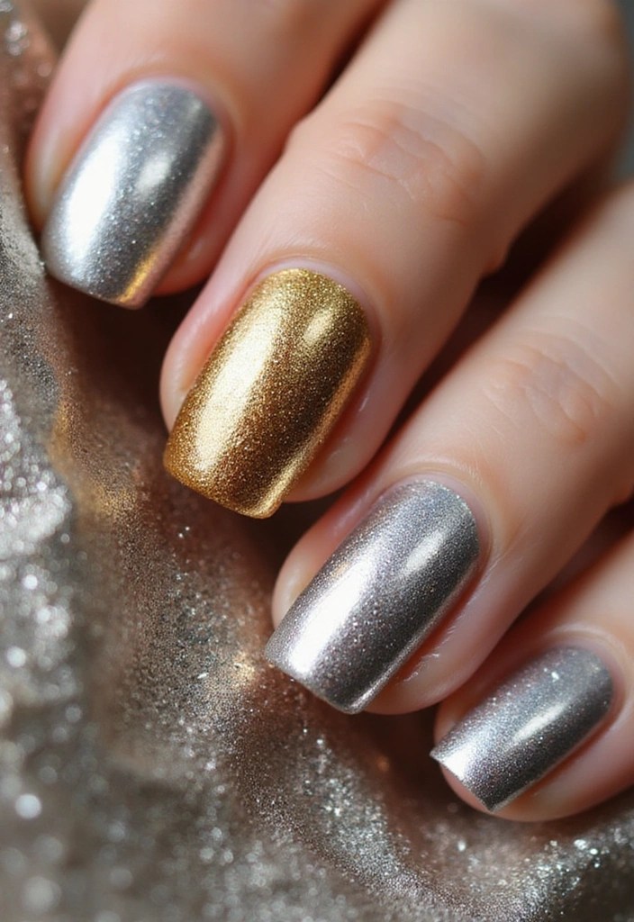 10 Must-Try Spring 2025 Nail Color Trends That Will Turn Heads! - 10. Metallic Magic