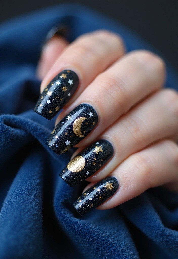 10 Scrapbook-Style Nail Art Ideas That Will Make Your Friends Jealous! - 5. Celestial Dreams