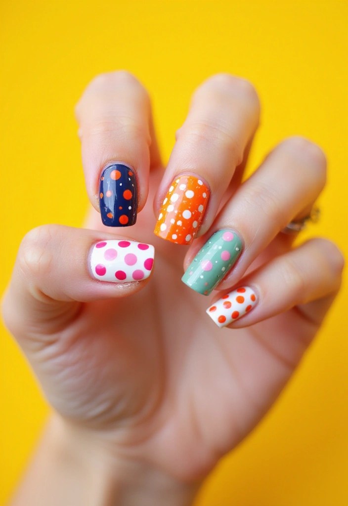 10 Scrapbook-Style Nail Art Ideas That Will Make Your Friends Jealous! - 6. Polka Dot Party