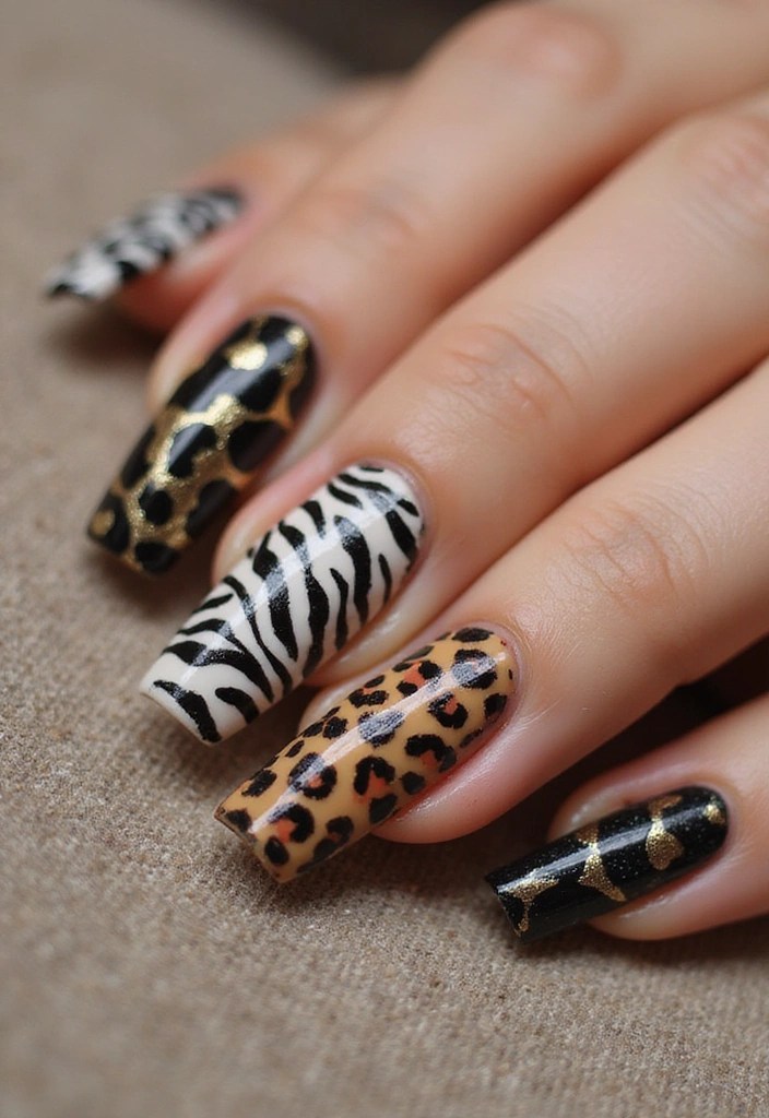 10 Scrapbook-Style Nail Art Ideas That Will Make Your Friends Jealous! - 8. Animal Print Craze