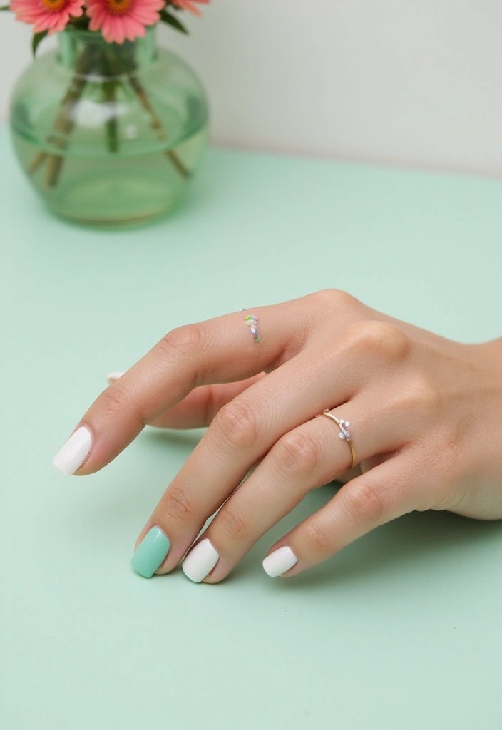10 Soft French Manicure Inspirations That Will Steal Your Heart! - 2. Minty Fresh Delight