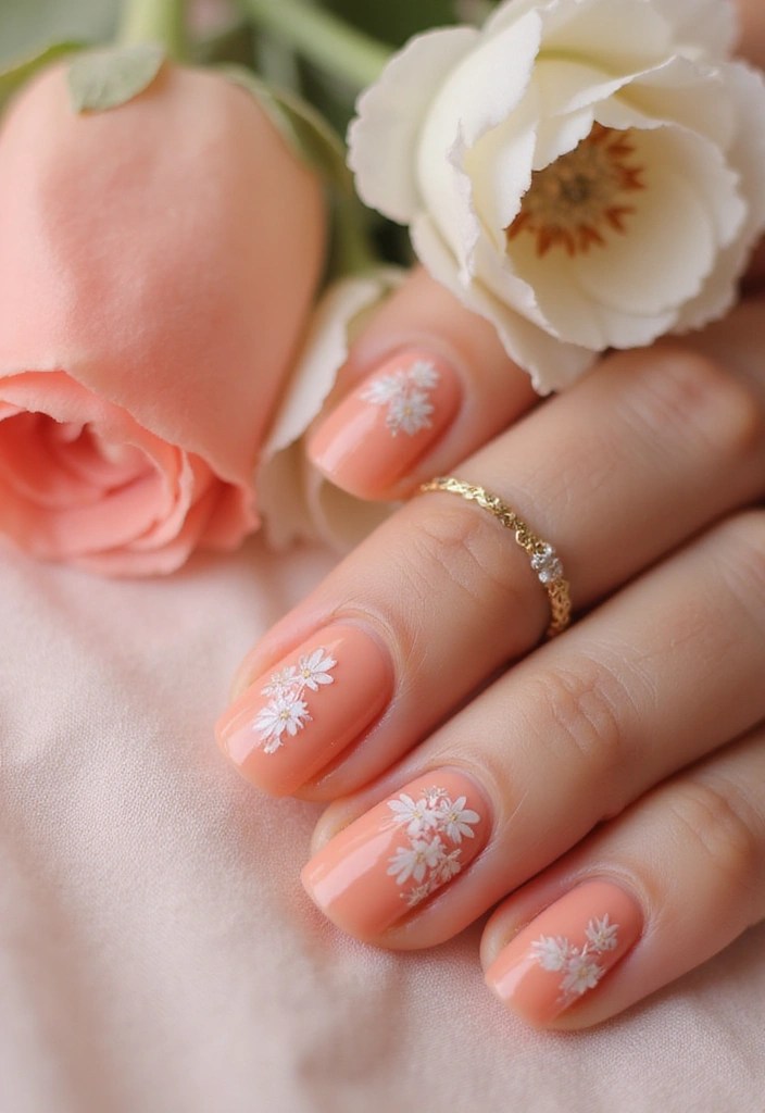 10 Soft French Manicure Inspirations That Will Steal Your Heart! - 5. Delicate Floral Accents