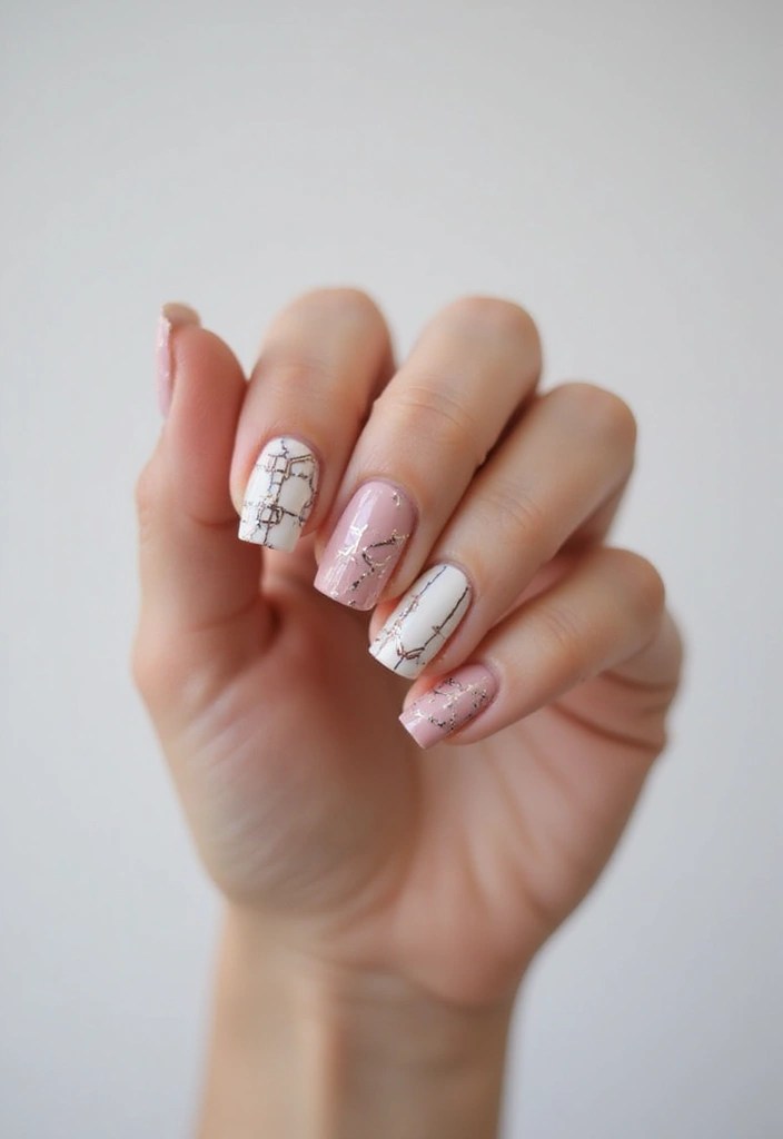 10 Soft French Manicure Inspirations That Will Steal Your Heart! - 7. Chic Geometric Designs