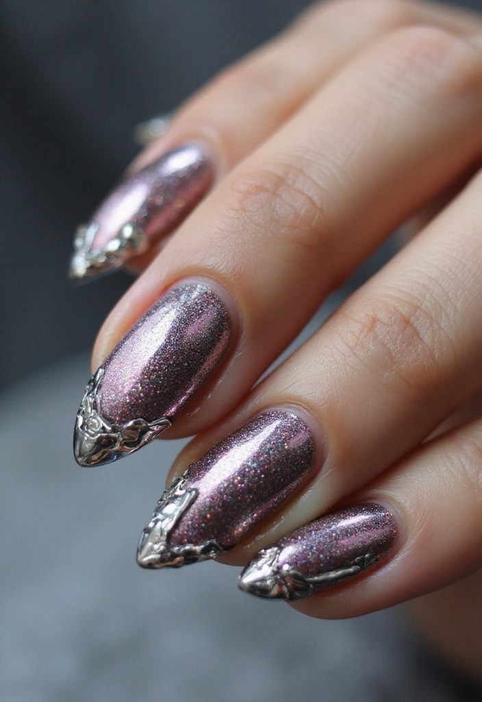 10 Trendy 3D Nail Art Ideas That Will Leave Everyone in Awe (You Won't Believe #4!) - 5. Futuristic Metallic