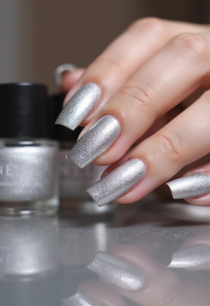 12 Jaw-Dropping Biab Nail Shape Ideas for Healthier Nails (Don't Miss #6!) - 12. Glamorous Metallic Shine