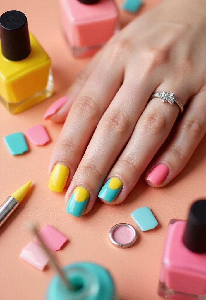 12 Jaw-Dropping Biab Nail Shape Ideas for Healthier Nails (Don't Miss #6!) - 9. Creative Color Block