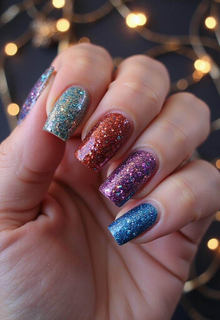 12 Must-See BIAB Nail Shape Trends That Will Elevate Your Nail Game! - 11. Shimmering Glitter Nails