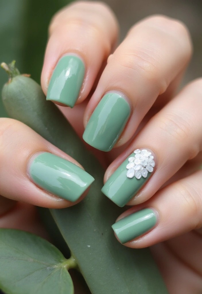 12 Sage Green Nail Designs That Will Make You Want to Paint Your Nails Right Now! - 1. Minimalist Sage Green