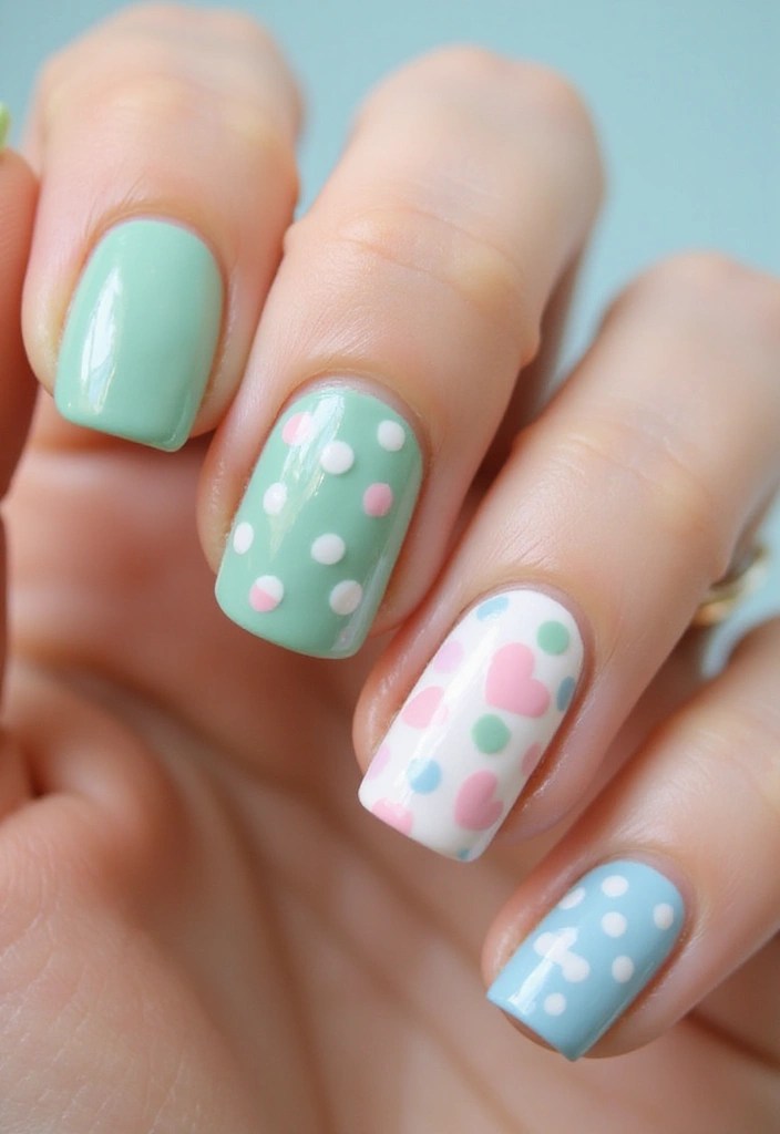 12 Sage Green Nail Designs That Will Make You Want to Paint Your Nails Right Now! - 10. Sage Green and Pastel Mix