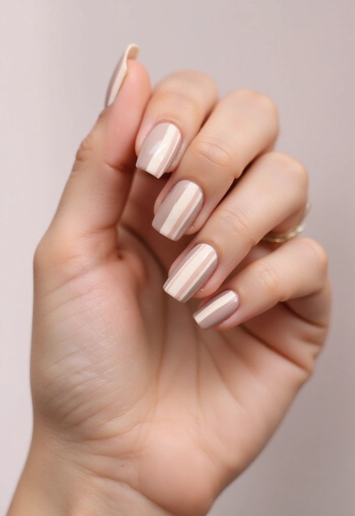12 Stunning Neutral Nail Art Ideas That Will Make You Rethink Your Manicure! - 1. Minimalist Stripes